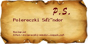 Polereczki Sándor névjegykártya